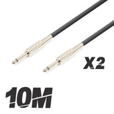 2x Câble haut-parleur Roar 10 m Jack vers Jack 6,3 mm
